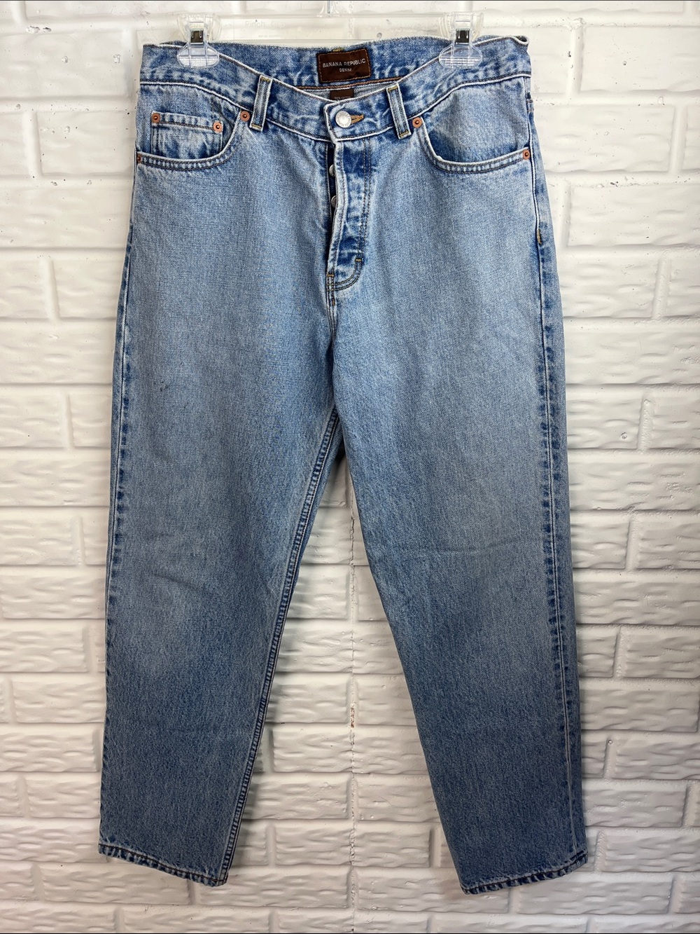 VINTAGE BANANA REPUBLIC Y2K BUTTON FLY JEANS STRAIGHT LEG LOOSE HIPS SZ 10R
